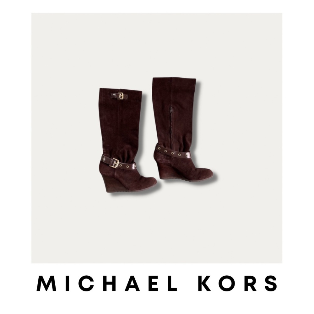 Brown Wedge Suede Michael Kors Boots